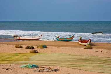 Mahabalipuram Beach Scene clipart