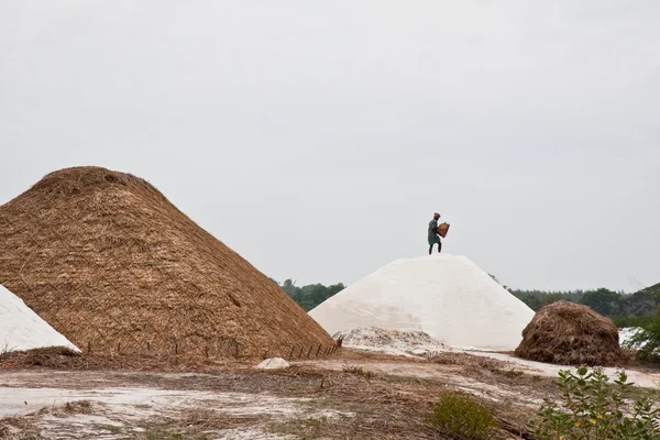 Lavoratore della miniera di sale — Foto Stock