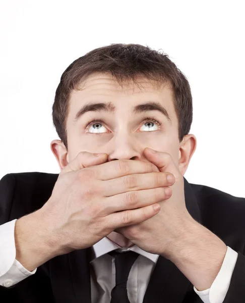 Silenced man in suite — Stock Photo, Image
