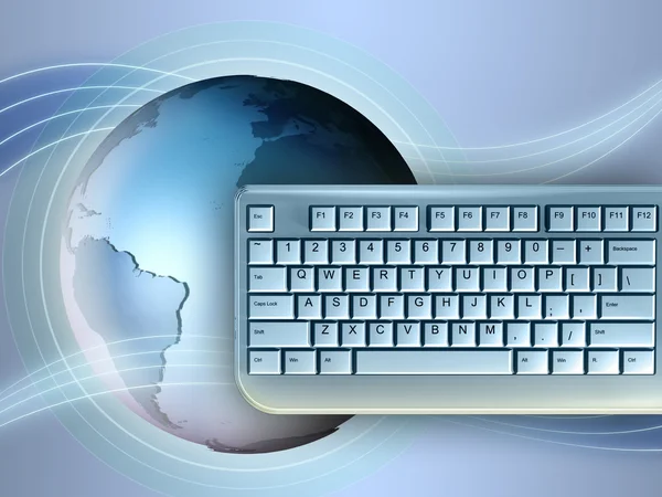 Earth and keyboard — Stock Photo, Image