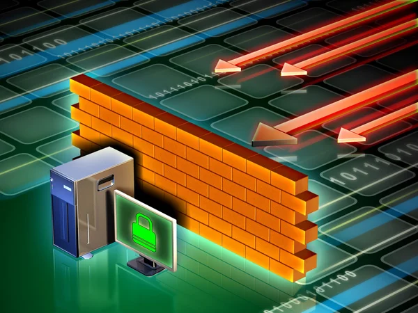 Firewall van computer — Stockfoto