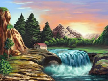 Fantasy landscape clipart