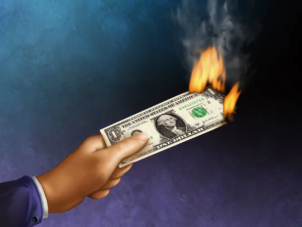 Спалювання гроші — стокове фото