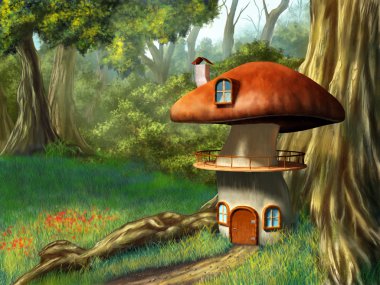 Mushroom house clipart