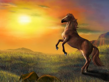 Rising horse clipart