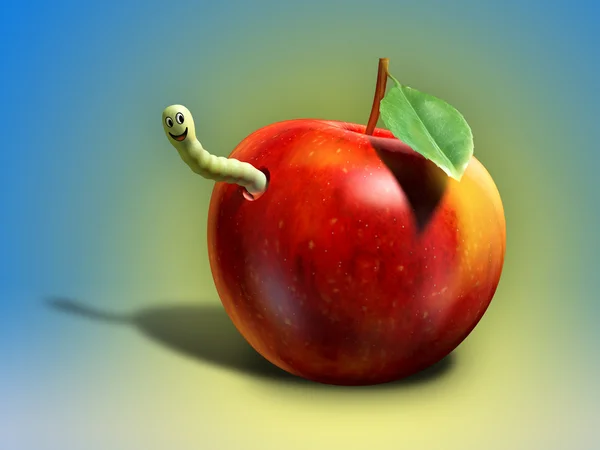 Apple worm — Stockfoto