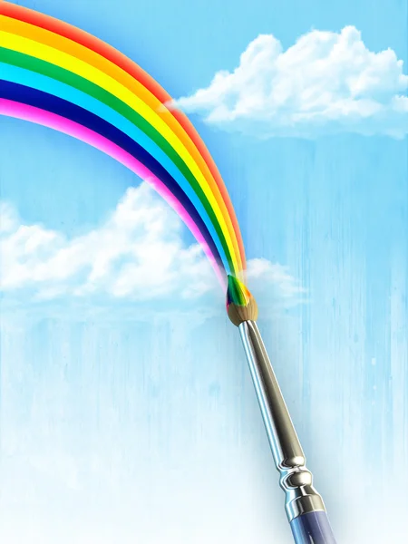 Geschilderde regenboog — Stockfoto