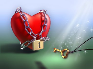 Chained heart clipart