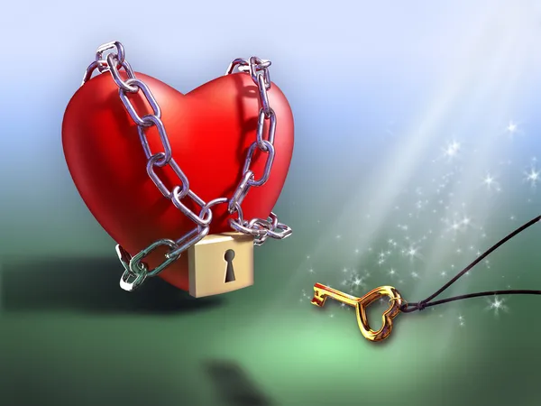Chained heart — Stock Photo, Image