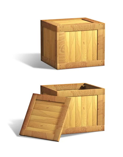 Деревянные ящики — стоковое фото