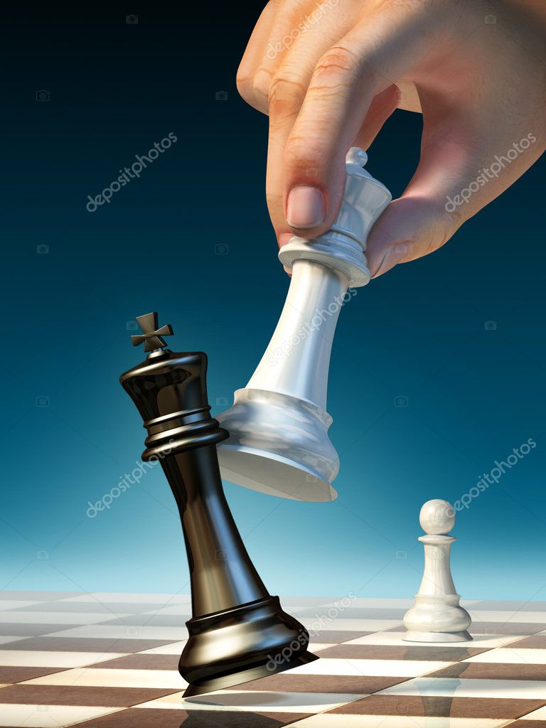 The White Queen Checkmate To Black King Stock Image - Image of