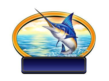 Fishing label clipart