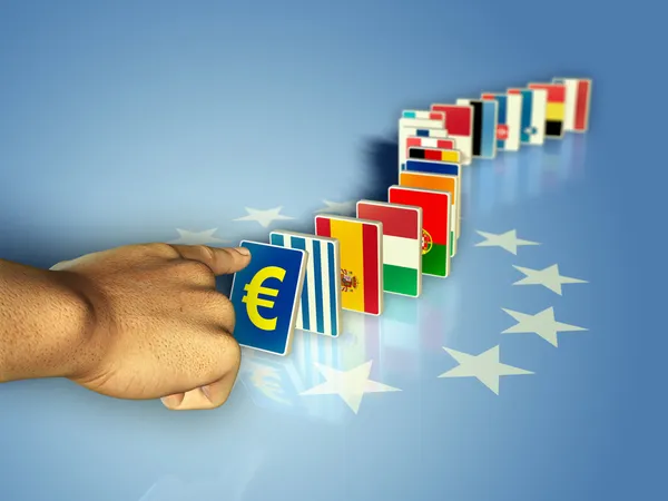 Euro domino — Stock Photo, Image