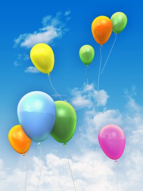 Balloons in the sky clipart