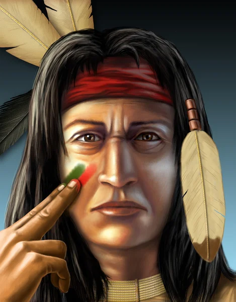 Kızılderili savaşçı — Stok fotoğraf