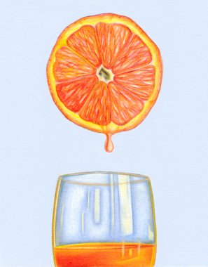 Fresh orange juice clipart