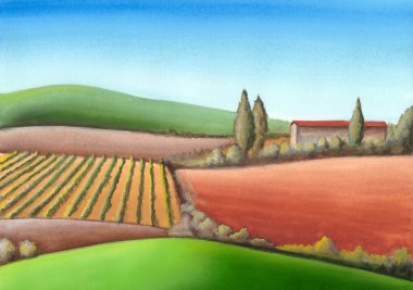 Italian farmland clipart