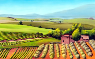 Tuscany landscape clipart