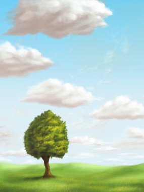 Relaxing landscape clipart