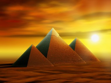 Mysterious pyramids clipart