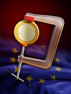 Euro under pressure clipart