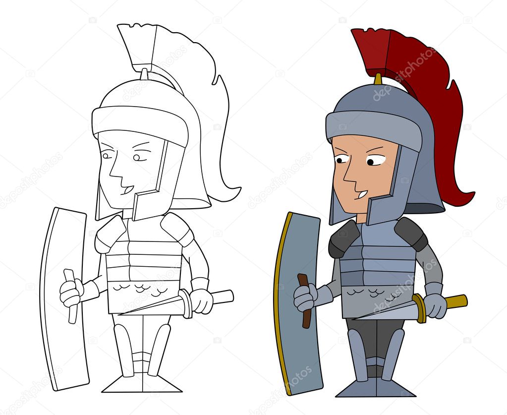 Desenhos animados de legionário romano — Vetor de Stock © maxiharmony