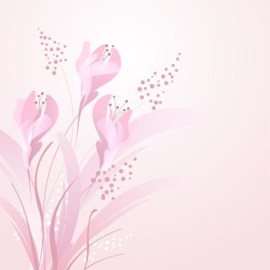 Delicate pastel flowers freesia clipart