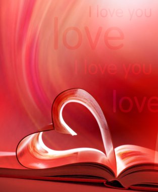 Open book and heart clipart