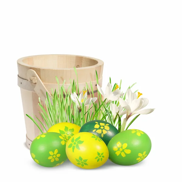 Pasen decoratie met Pasen eieren. — Stockfoto