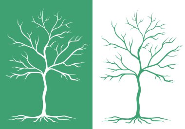 Two silhouettes of trees clipart