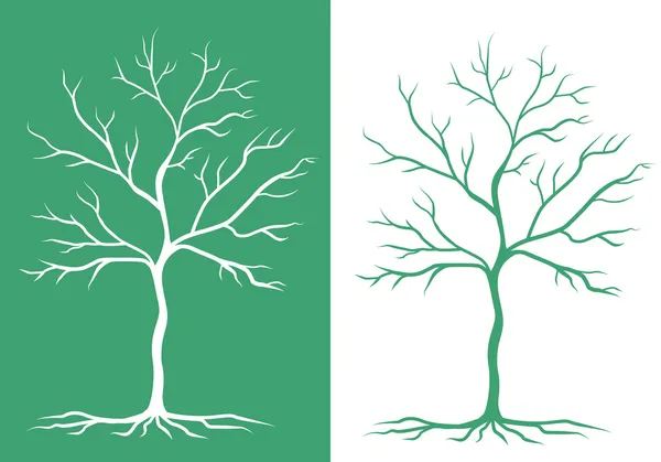 Two silhouettes of trees — Stock Vector