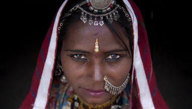 Portrait of a India Rajasthani woman clipart