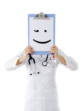 Happy cheerful beautifu young Doctor doodle clipart