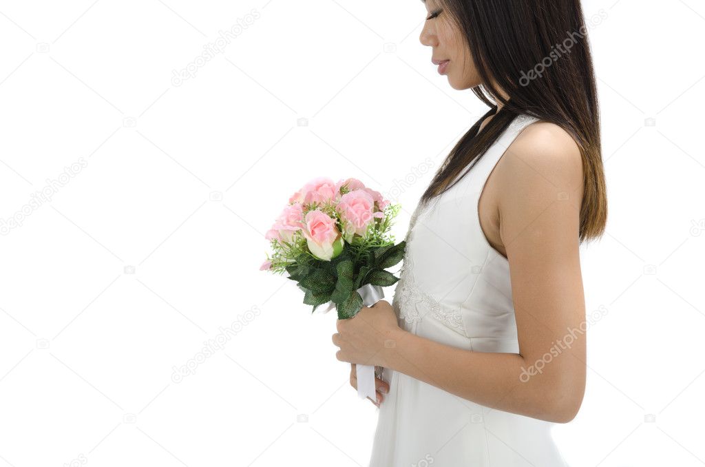 Asian bride with copyspace for text purpose