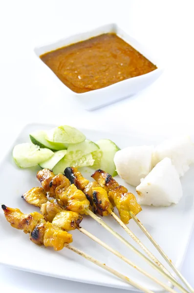 Lezzetli Asya mutfağı Tavuk Satay — Stok fotoğraf