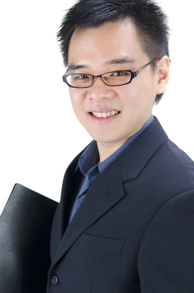Азиатский бизнесмен с папкой — стоковое фото