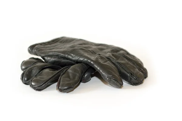 Rair, ciemne, ciepłe zimowe Rękawiczki na białym tle — Zdjęcie stockowe