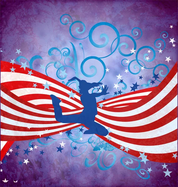 Unabhängigkeitstag Grunge strukturierte Illustration mit Streifen, Stern — Stockfoto