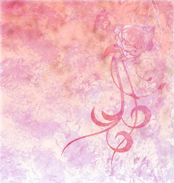 Roșu trandafir grunge texturat fundal roz deschis — Fotografie, imagine de stoc