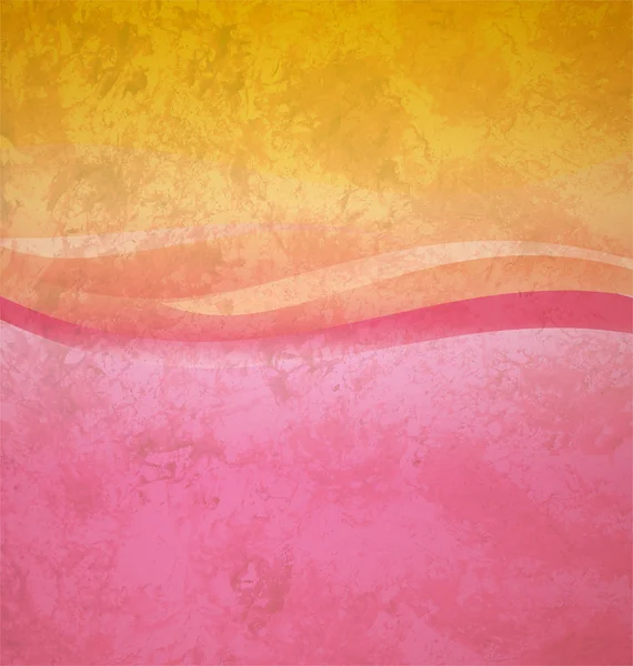 Gula och rosa grunge våg papper — Stockfoto