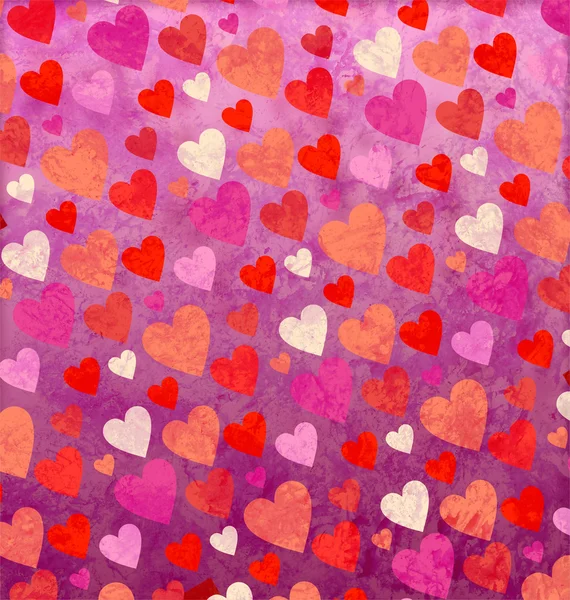 Grunge nahtlose rosa Herzen für Liebe, Valentinstag und wir — Stockfoto
