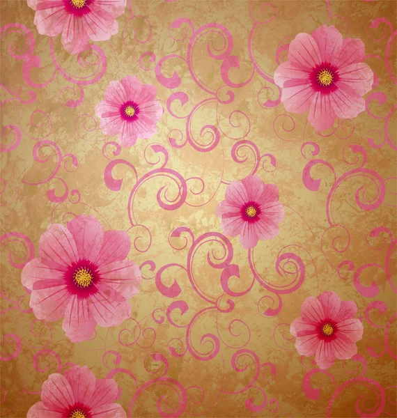 粉红色鲜花浪漫春季复古背景、 爱和可爱 — 图库照片