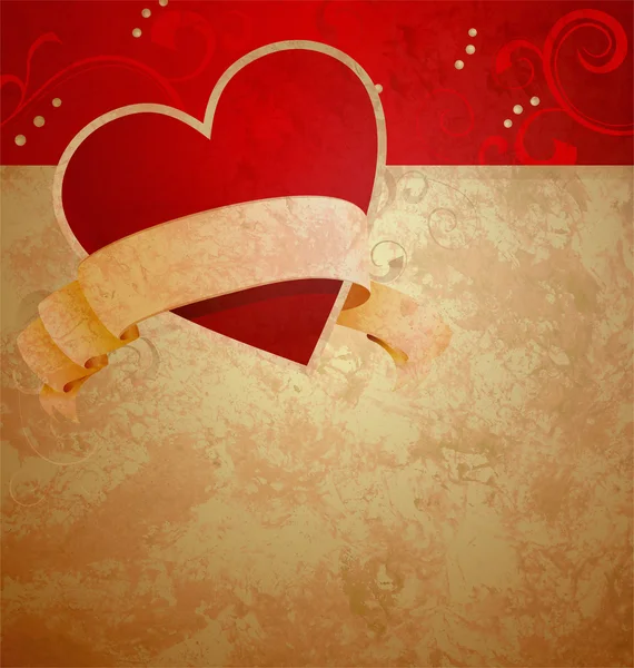 Alla hjärtans dag eller bröllop vintage grunge paper bakgrund med — Stockfoto