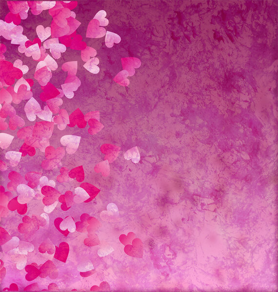 Маленькие сердца боковой гранж винтажный бумажный фон
