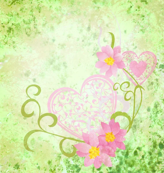Roze bloemen romantische voorjaar vintage achtergrond, liefde en schattig — Stockfoto