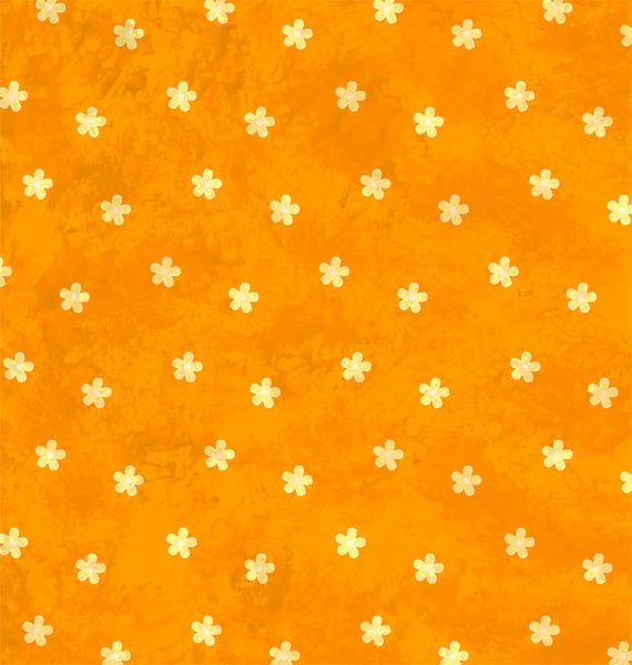 Textura grunge naranja con adorno de flores de decoración —  Fotos de Stock