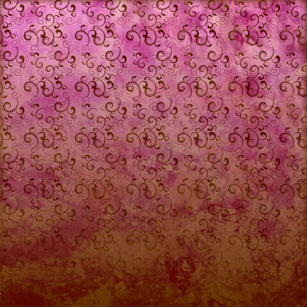 Magenta grunge achtergrond van het papier met bloemmotief — Stockfoto