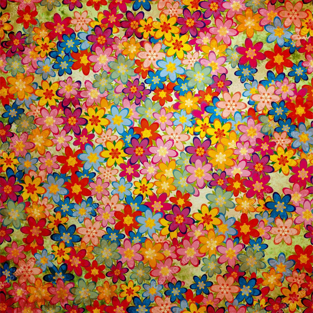 depositphotos_8969193 stock photo grunge colorful flowers background pattern