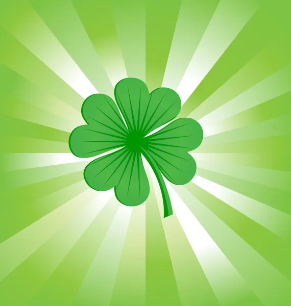 4 緑幸運のクローバーを葉します。 — ストック写真