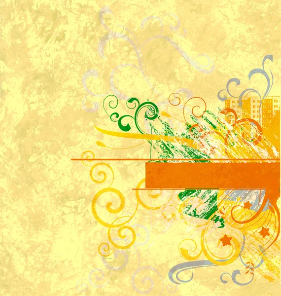 Geel getextureerde abstracte versierd achtergrond — Stockfoto
